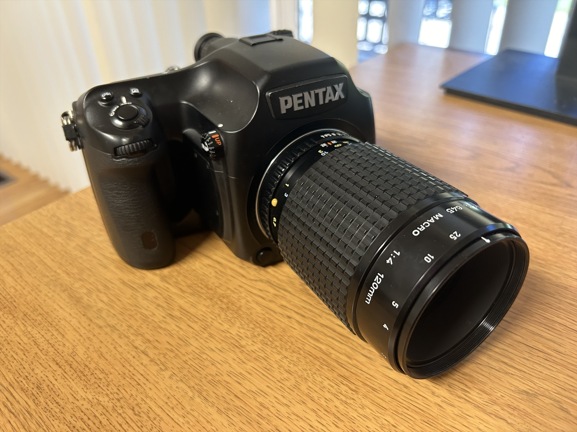 Pentax 645D with Pentax-A 120mm f/4 lens.